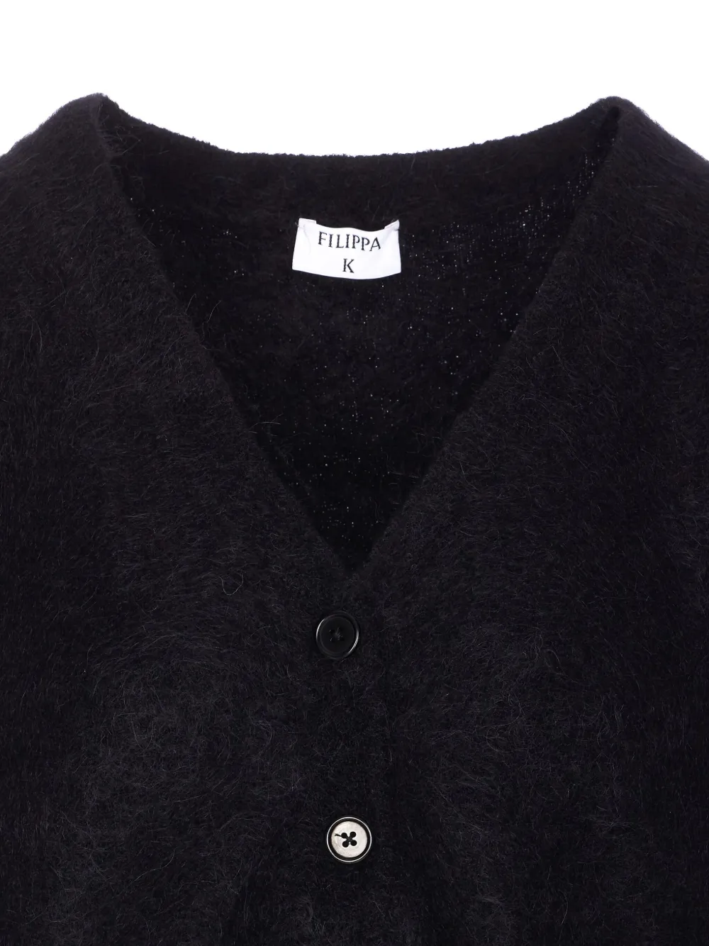 Filippa K Vest met V-hals en knoop Zwart