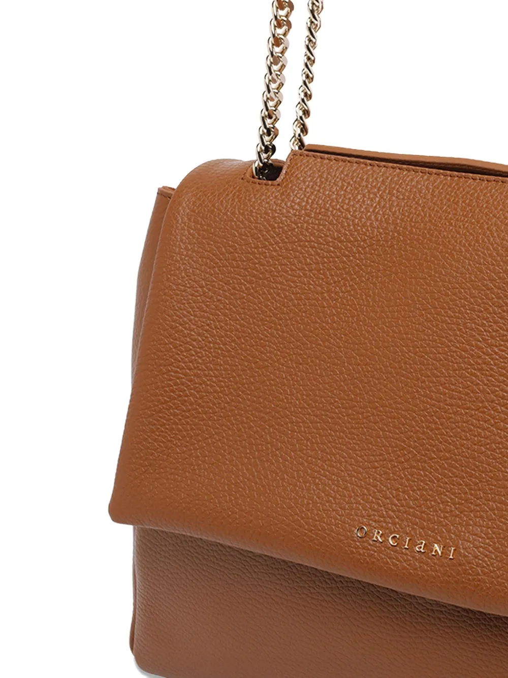 Orciani Medium Sveva Sense Chain Strap Shoulder Bag In Brown