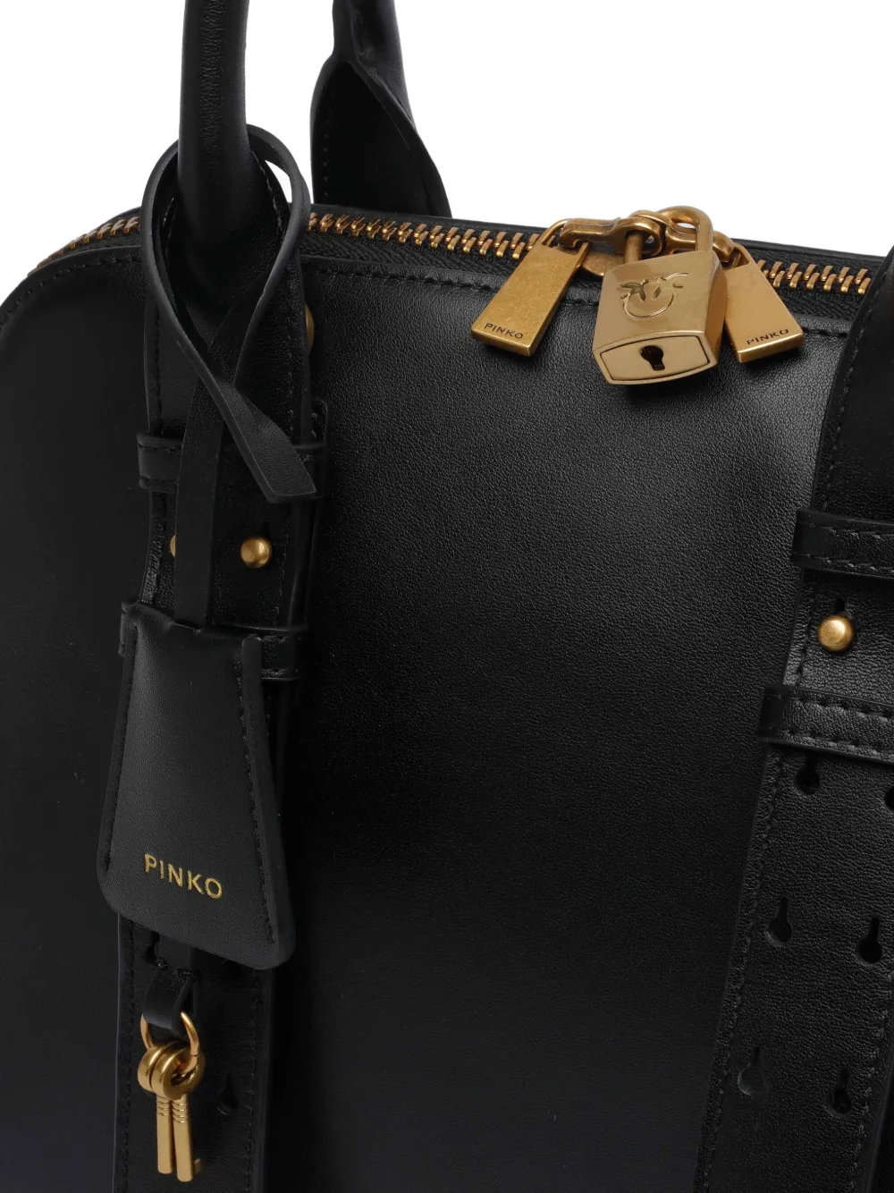 Pinko Medium Bowling Tote Bag In Black