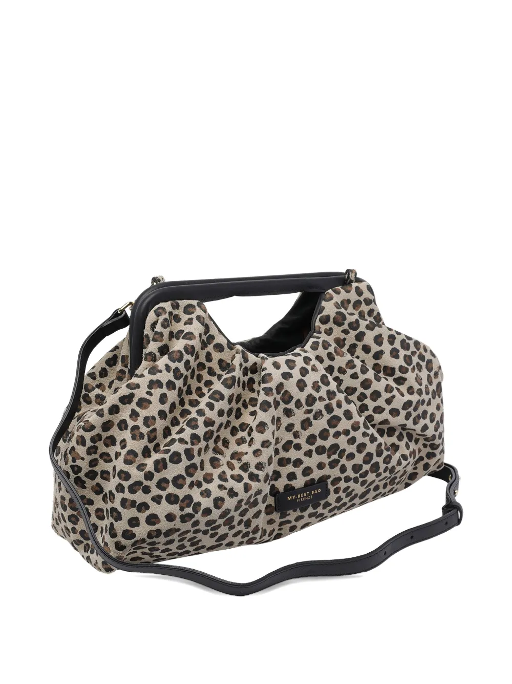 My Best Bag Logo Leopard Tote Bag In Black