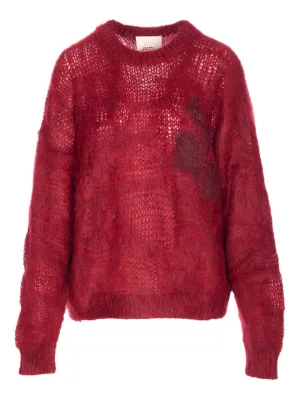 Martine Rose Brushed V-neck Sweater | Red | FARFETCH PL