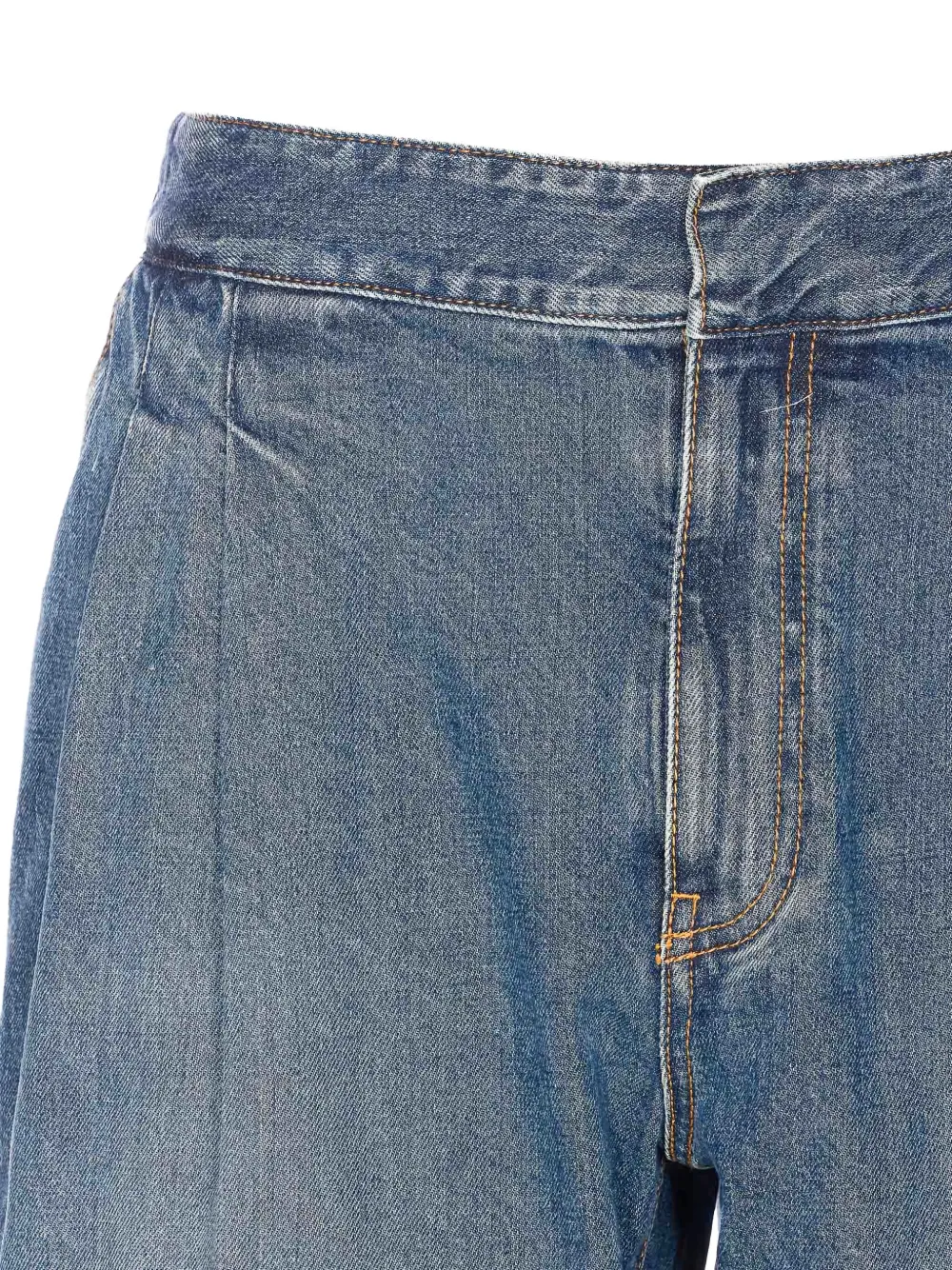 Pleated-Front Jeans