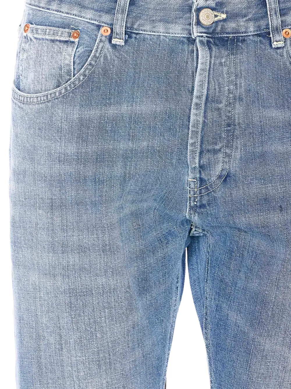 Dondup Slim Fit Carrot Trousers With Belt Loops In Blue