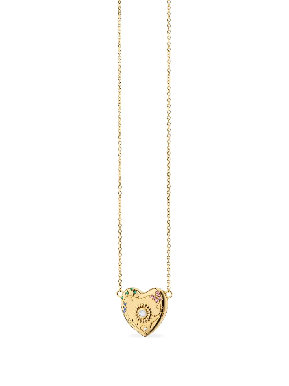 MONICA RICH KOSANN Collana Secret Garden Heart in oro giallo 18kt con pietre