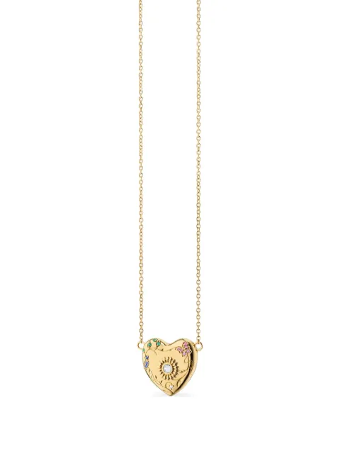 MONICA RICH KOSANN 18K yellow gold Secret Garden Heart multi-stone locket