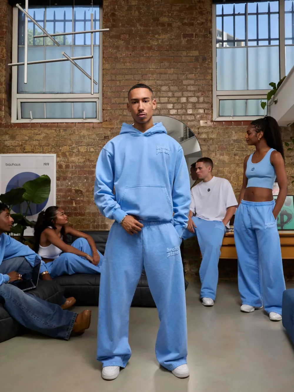 Broken Planet Wide-leg Track Pants In Blue