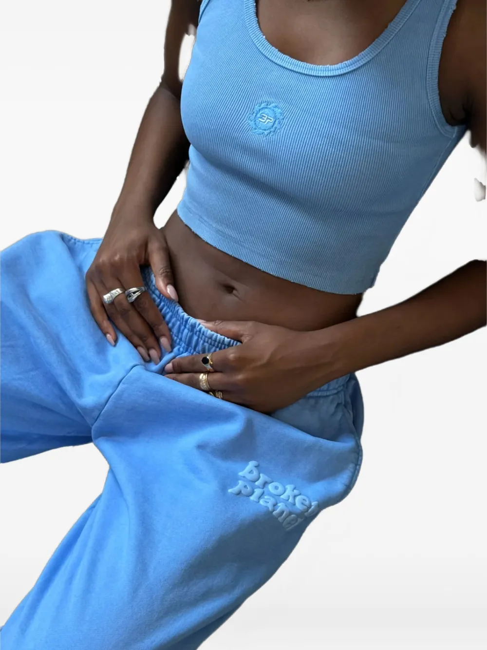 Broken Planet Wide-leg Track Pants In Blue