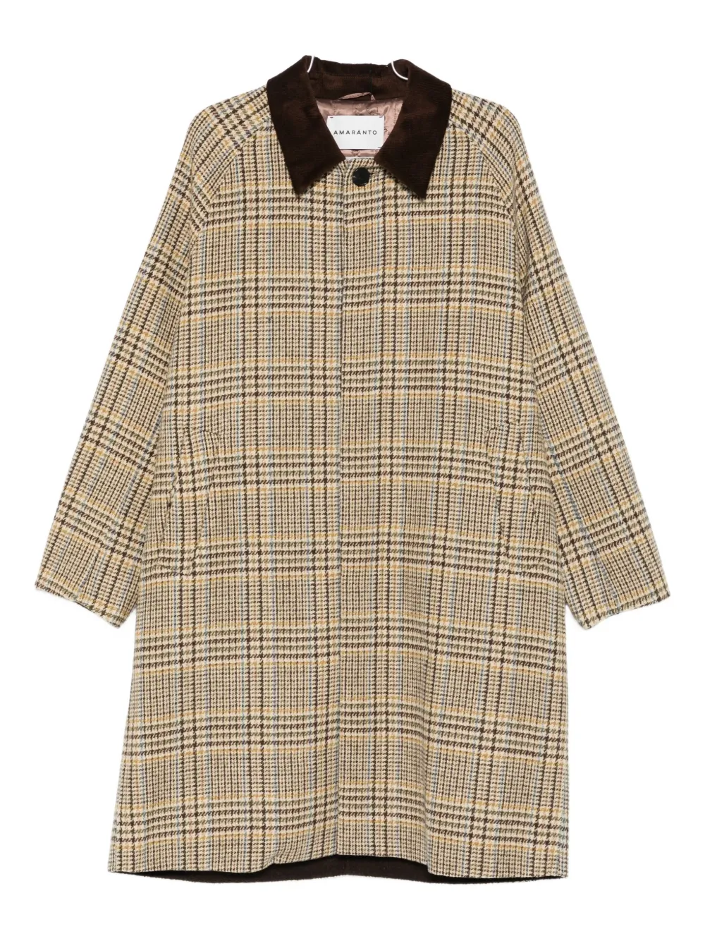 AMARANTO  checked collared coat | Brown | Image 1
