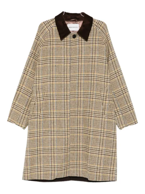 AMARANTO  checked collared coat