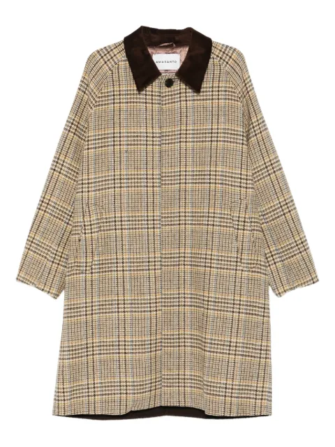 AMARANTO  checked collared coat
