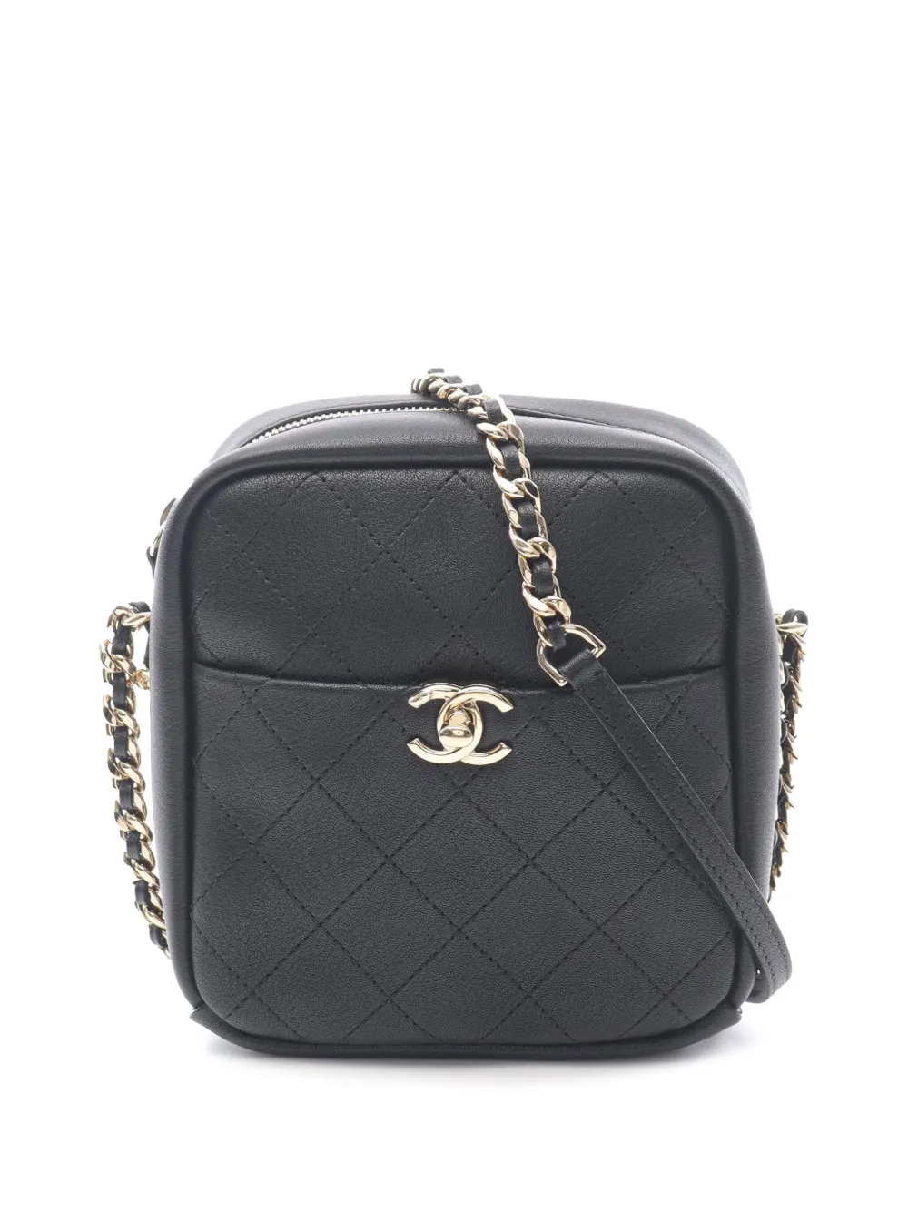 CHANEL Pre-Owned 2018-2019 ステッチ ゴートスキン カジュアルトリップ ノースサウス カメラケース CHANEL Pre-Owned 2018-2019 ステッチ ゴートスキン カジュアルトリップ ノースサウス カメラケース