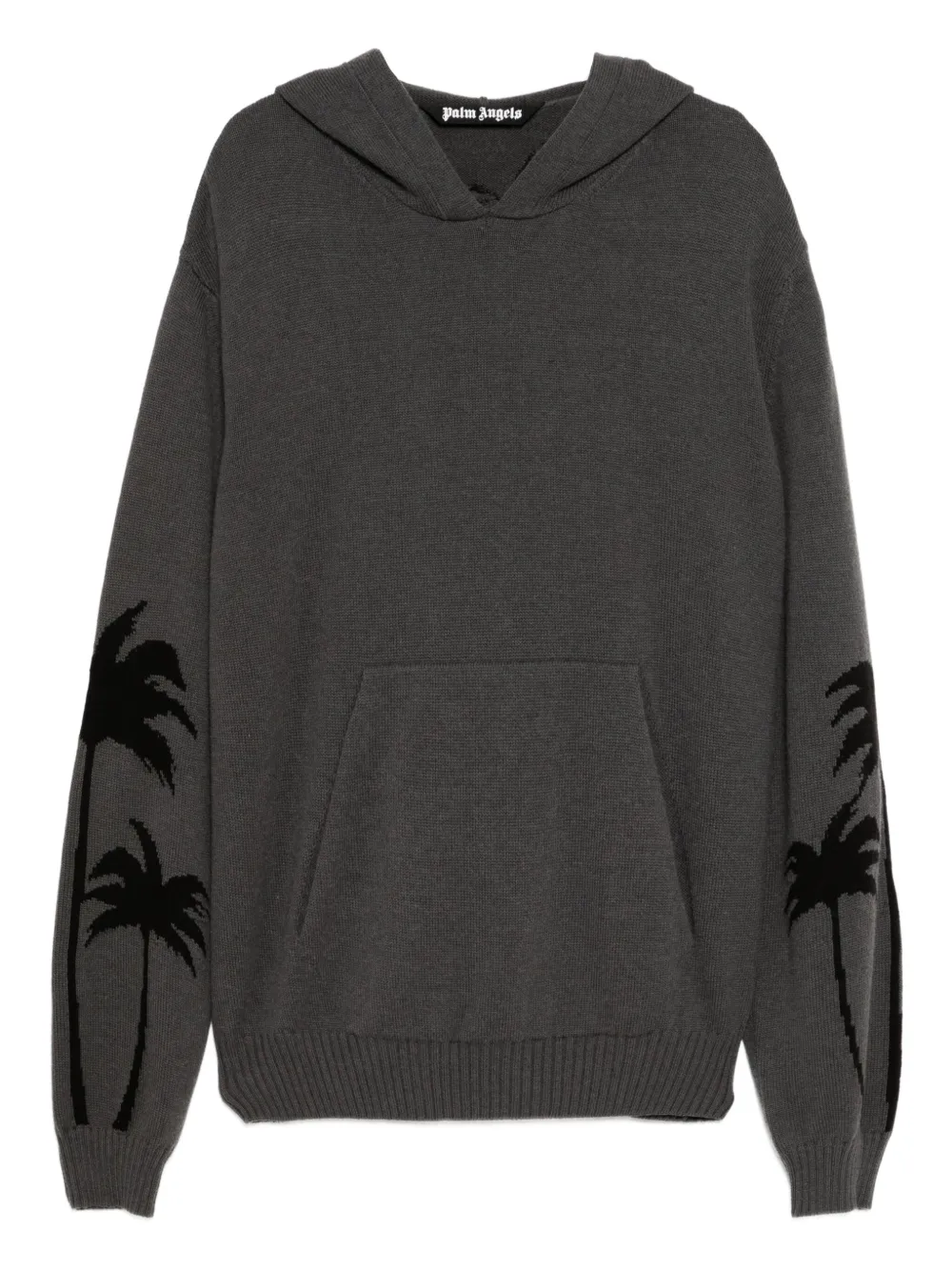 Palm Angels palm-print hooded jumper | Grey | Image 1