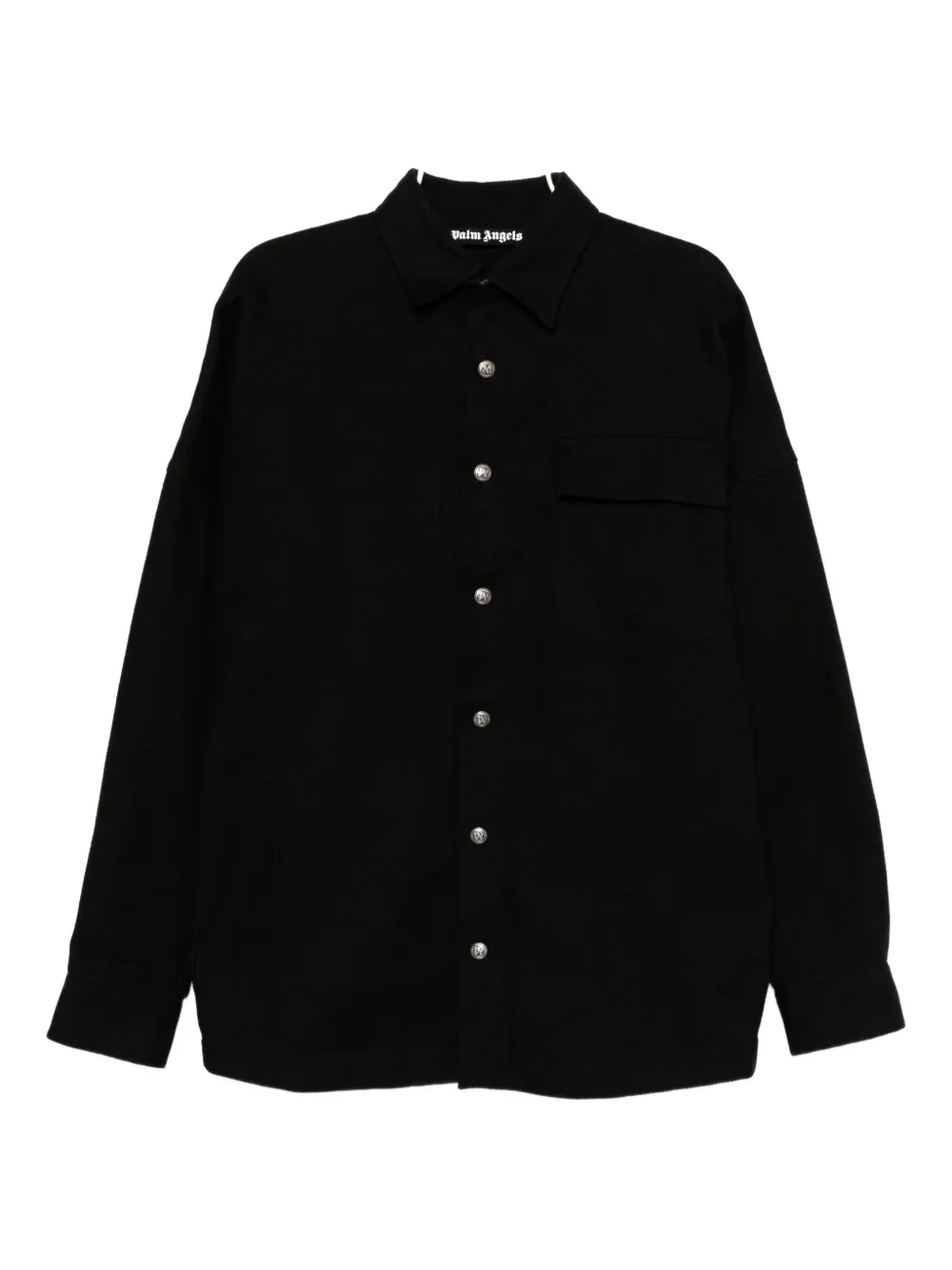 Palm Angels logo-print shirt jacket - Nero