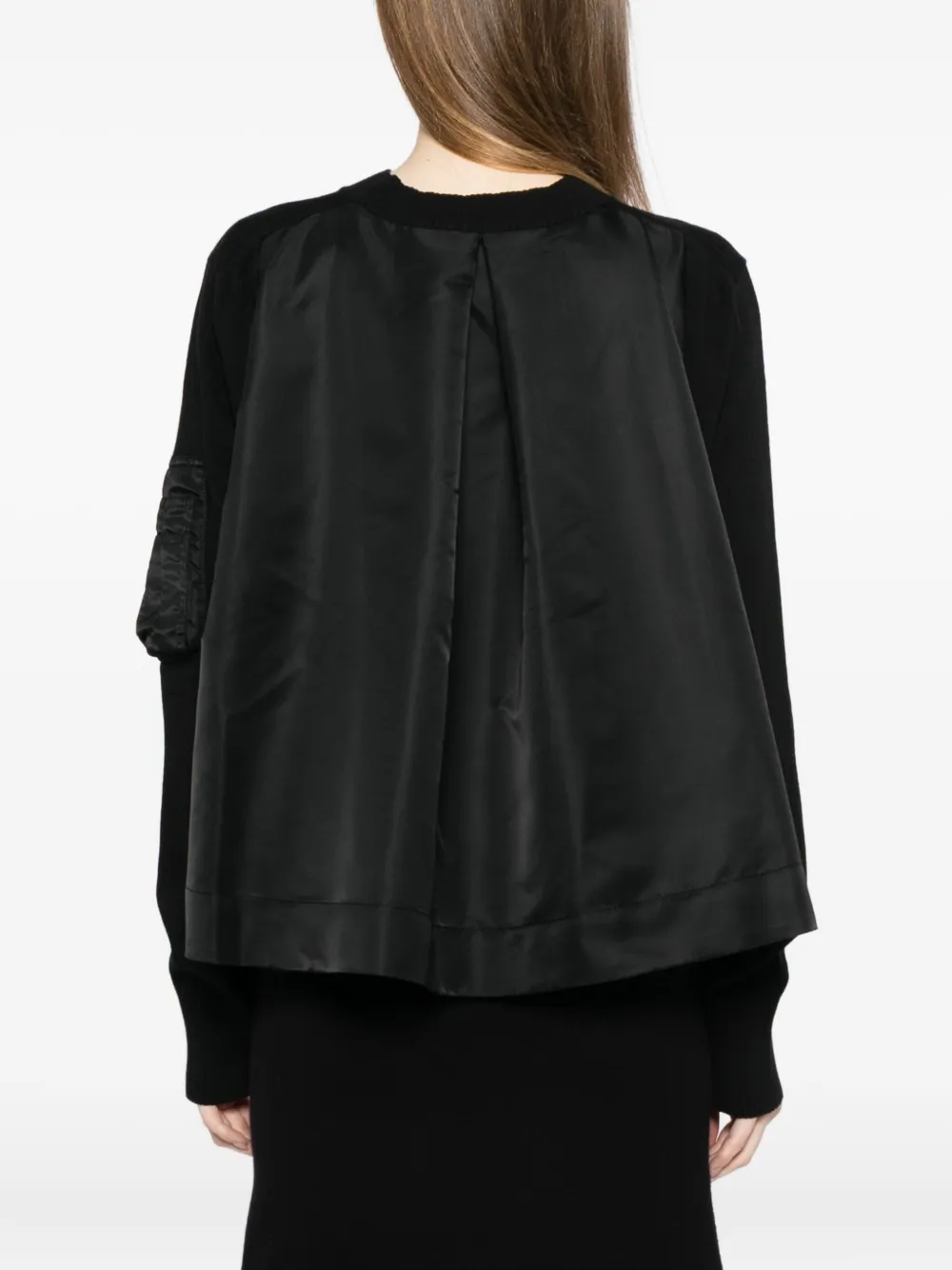 sacai Trui met nylon patch Zwart