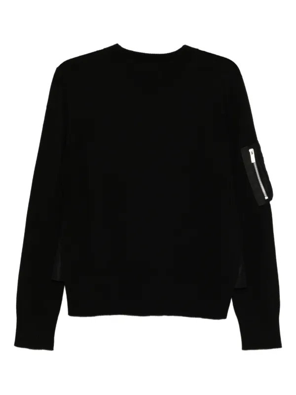 Sacai Nylon-patch Jumper in Black