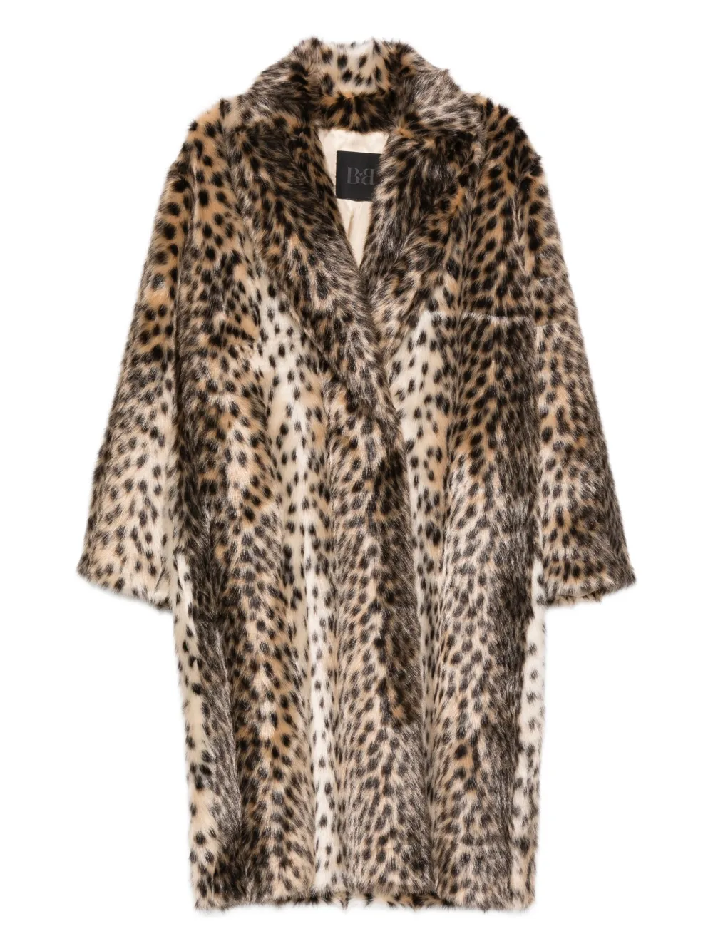 B&b Couture Faux Fur Coat In Neutral