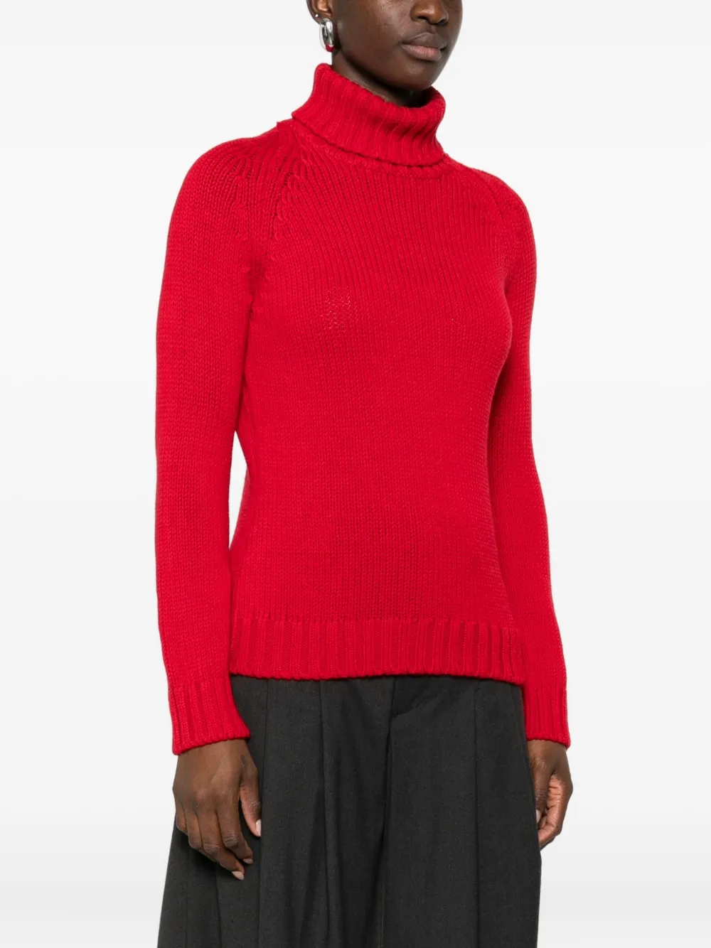Base Wool Turtle-neck Jumper In Red