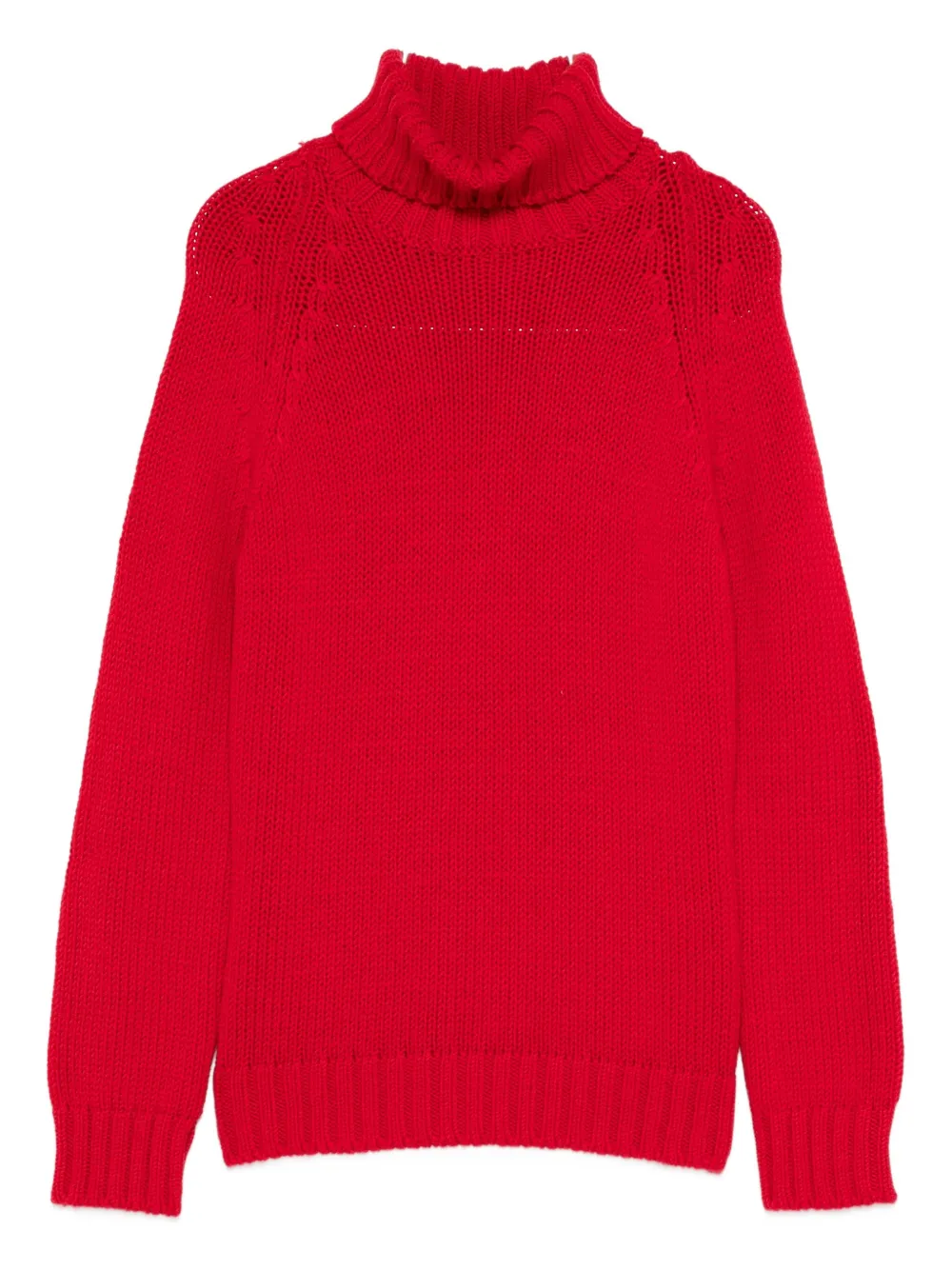Base Wool Turtle-neck Jumper In Red