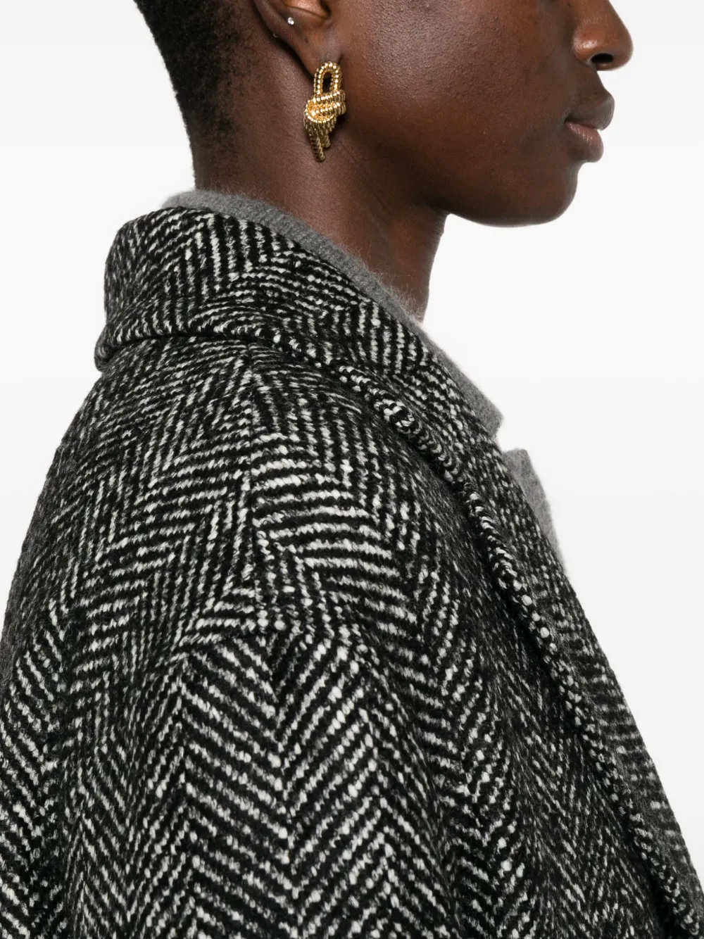 Tagliatore Jas met visgraat-patroon Zwart