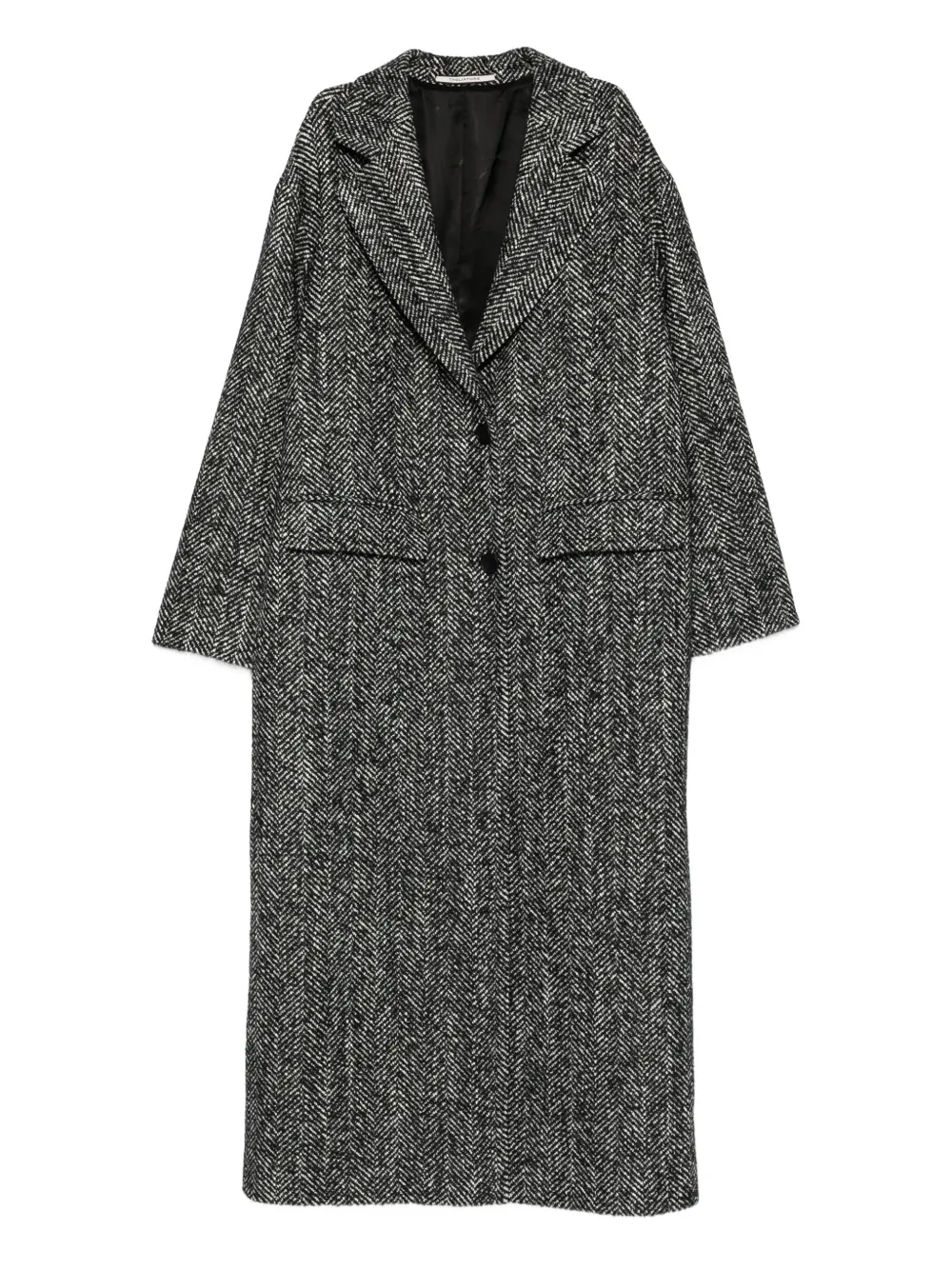 Tagliatore herringbone single-breasted coat | Black | Image 1
