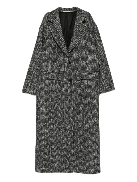 Tagliatore herringbone single-breasted coat