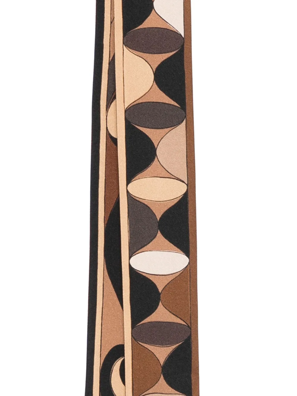 Pucci Geometric Design Lightweight Long Silk Scarf In Brown