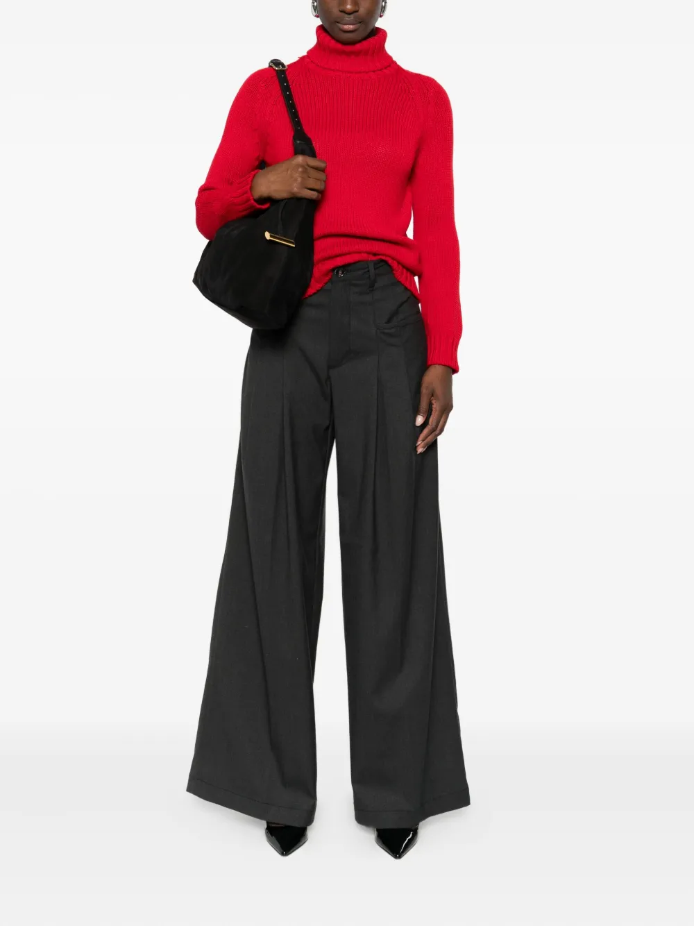 White Sand silk blend flared trousers - Grijs