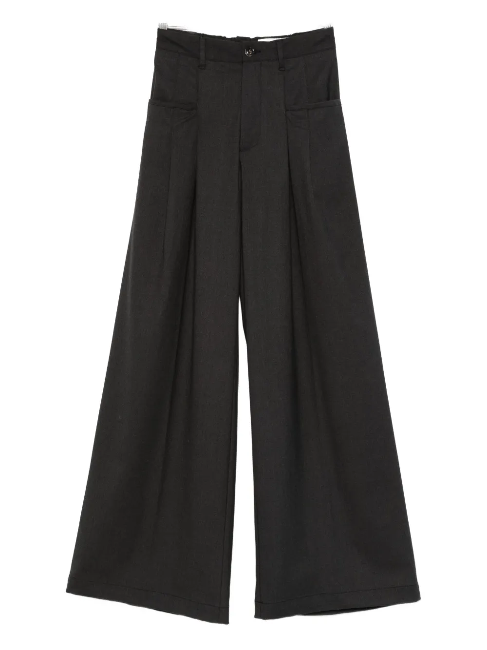 White Sand Silk Blend Flared Trousers In Black