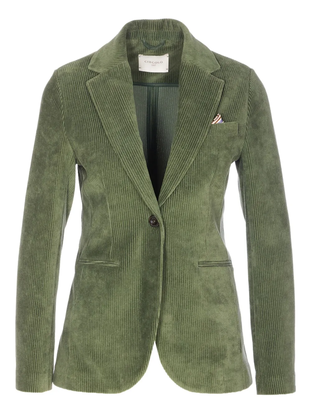Circolo 1901 Long Sleeve Single Breasted Jacket With Pocket In Green