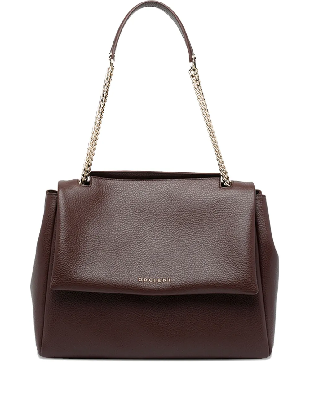 Orciani Medium Sveva Sense Shoulder Bag With Chains In Brown