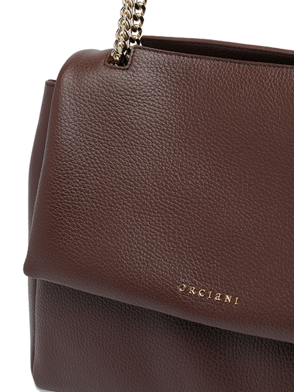 Orciani Medium Sveva Sense Shoulder Bag With Chains In Brown