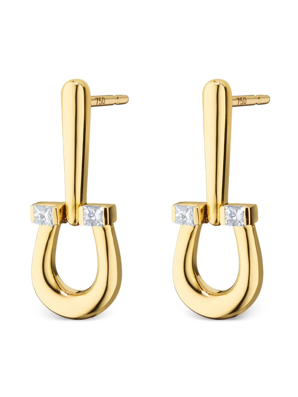 Monica Rich Kosann 18k Yellow Gold Horseshoe Diamond Earrings In Gold