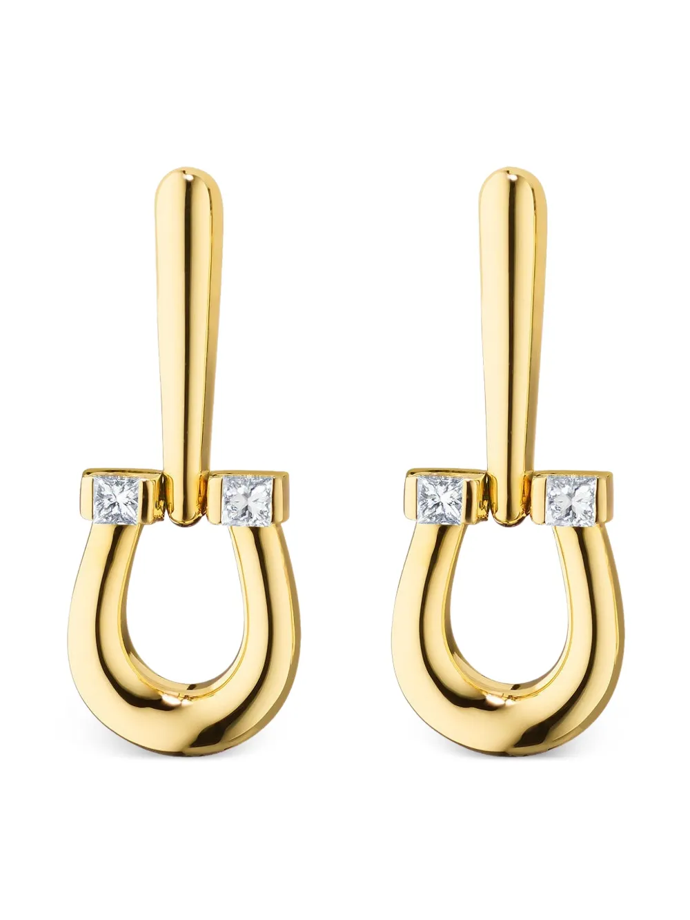 Monica Rich Kosann 18k Yellow Gold Horseshoe Diamond Earrings In Gold