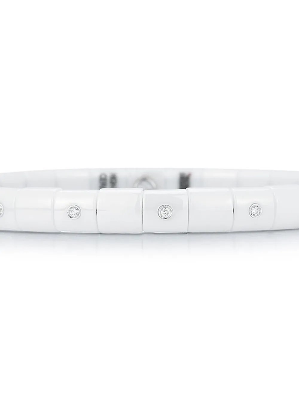  Roberto Demeglio 18k White Gold Ceramic Pura Diamond Bracelet 