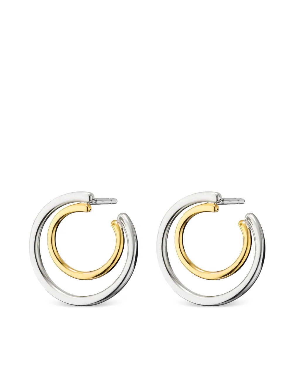 Monica Rich Kosann Sterling Silver Double Galaxy Hoop Earrings In Metallic