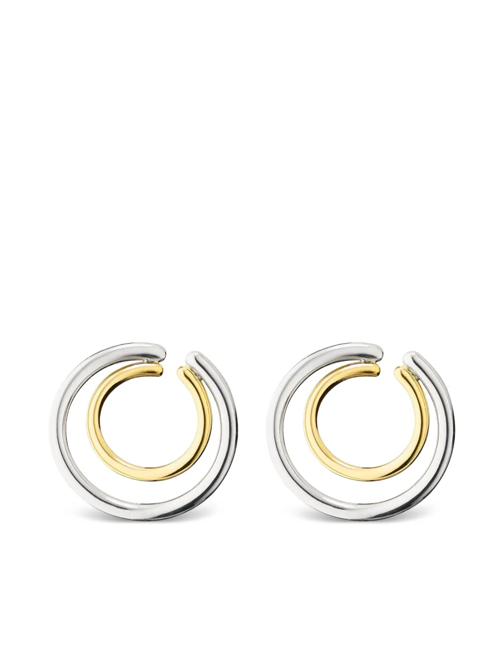 Monica Rich Kosann Sterling Silver Double Galaxy Hoop Earrings In Metallic