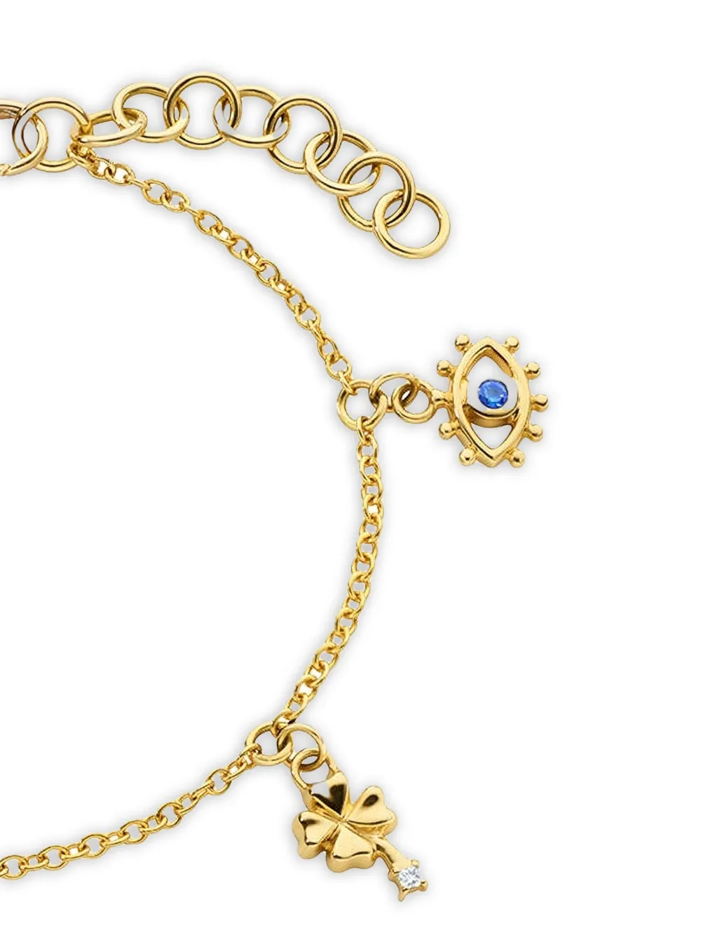  Monica Rich Kosann 18k Yellow Gold My Lucky Charm Multi-stone Bracelet 