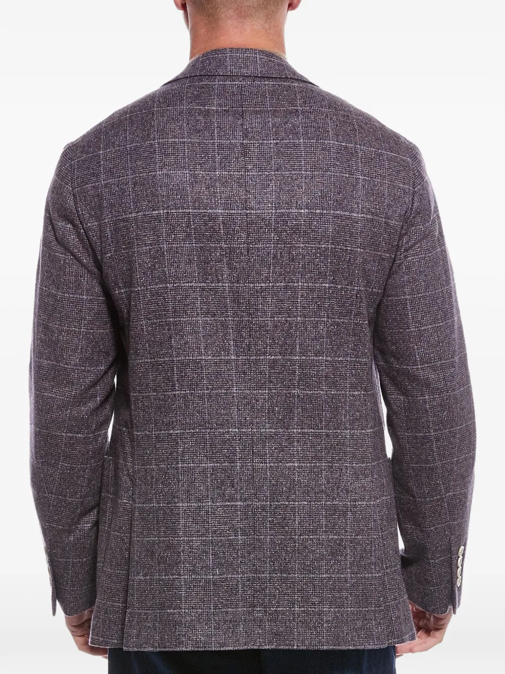 Brunello Cucinelli Geruite blazer met enkele rij knopen Paars
