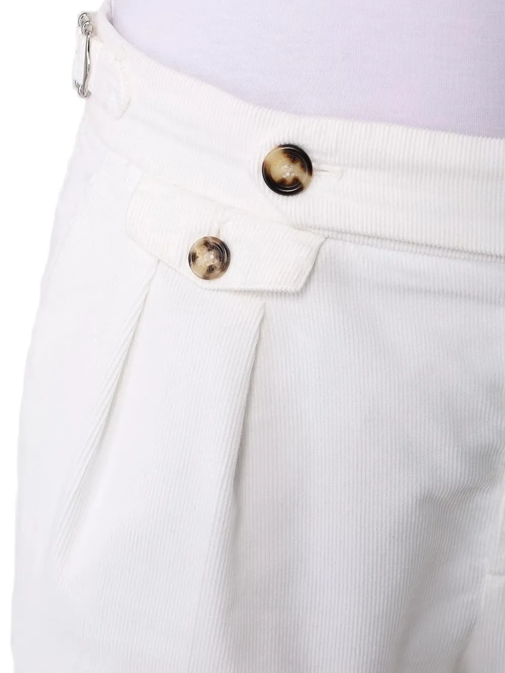 Brunello Cucinelli pleated corduroy trousers Wit