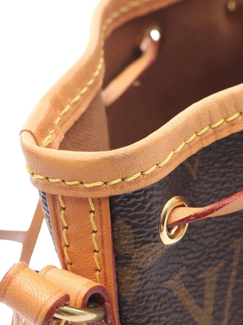Pre-owned Louis Vuitton 2017 Monogram Nano Noe Bucket Bag In Brown