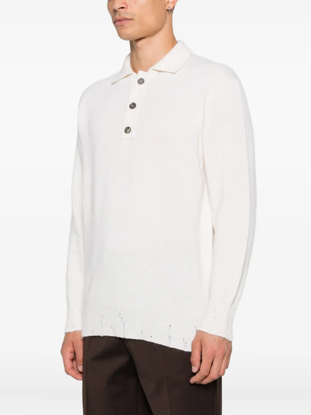  Amaranto Half-buttoned Sweater - Neutrals 