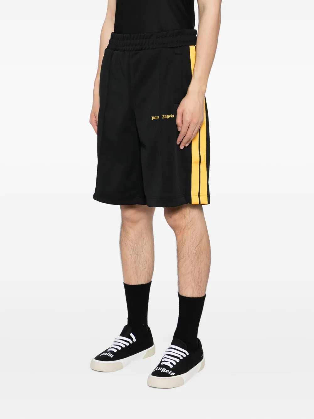Palm Angels Shorts met geborduurd logo Zwart