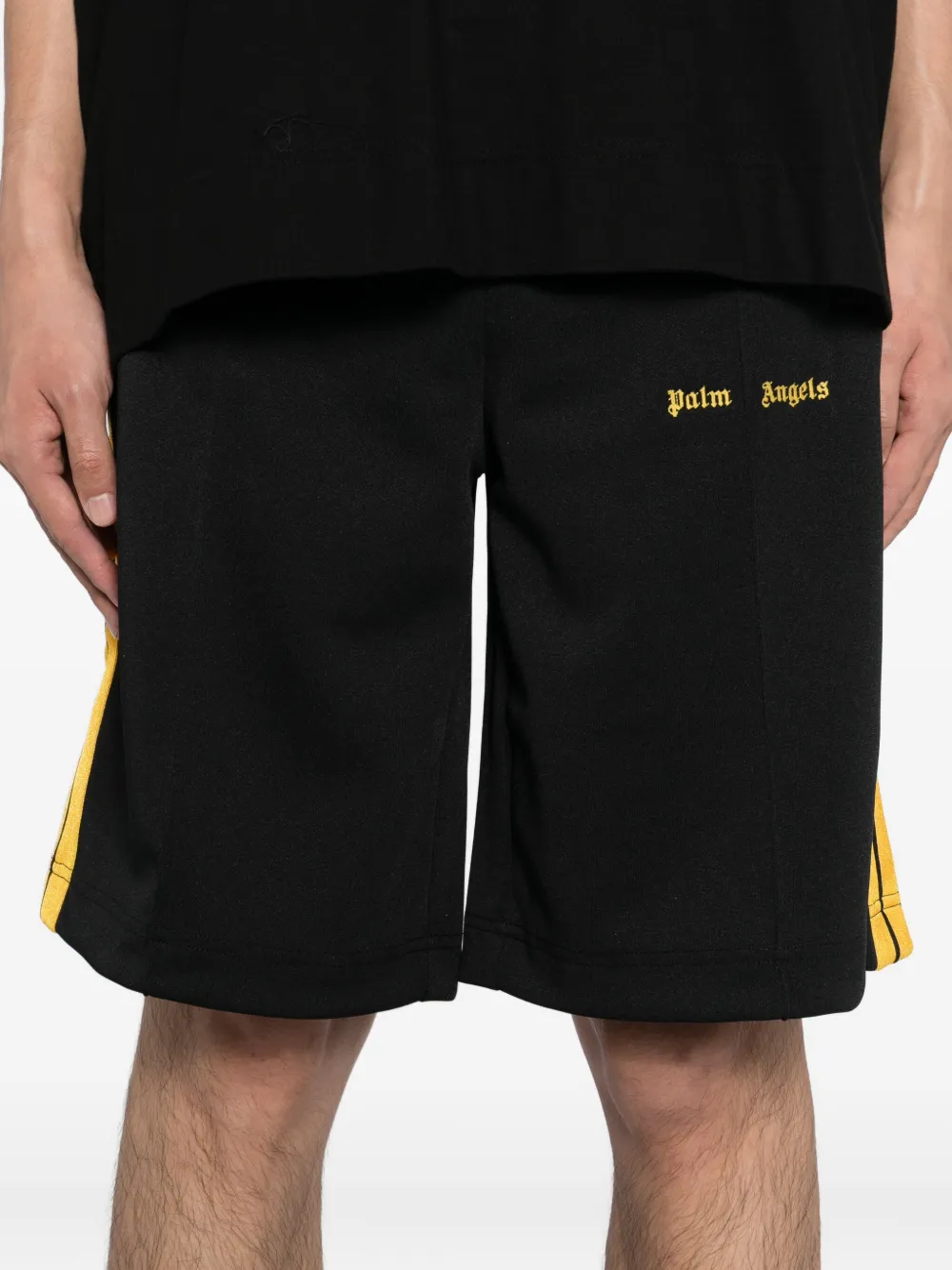 Palm Angels Shorts met geborduurd logo Zwart