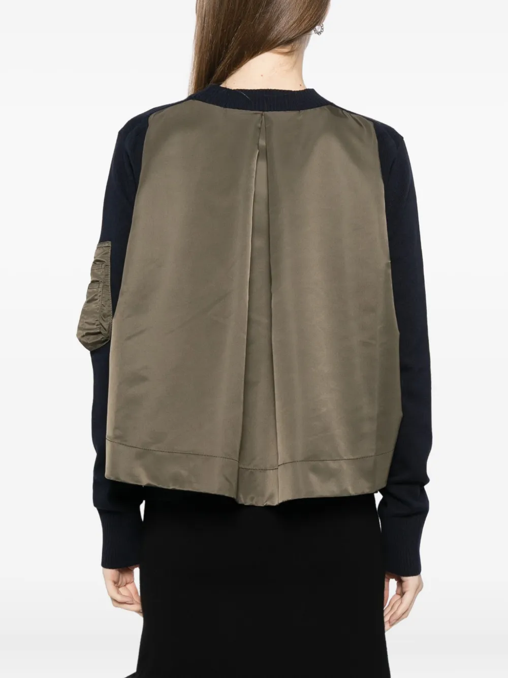 sacai Trui met nylon patch Blauw