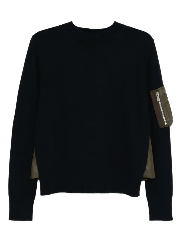 Sacai Nylon-patch Jumper in Blue