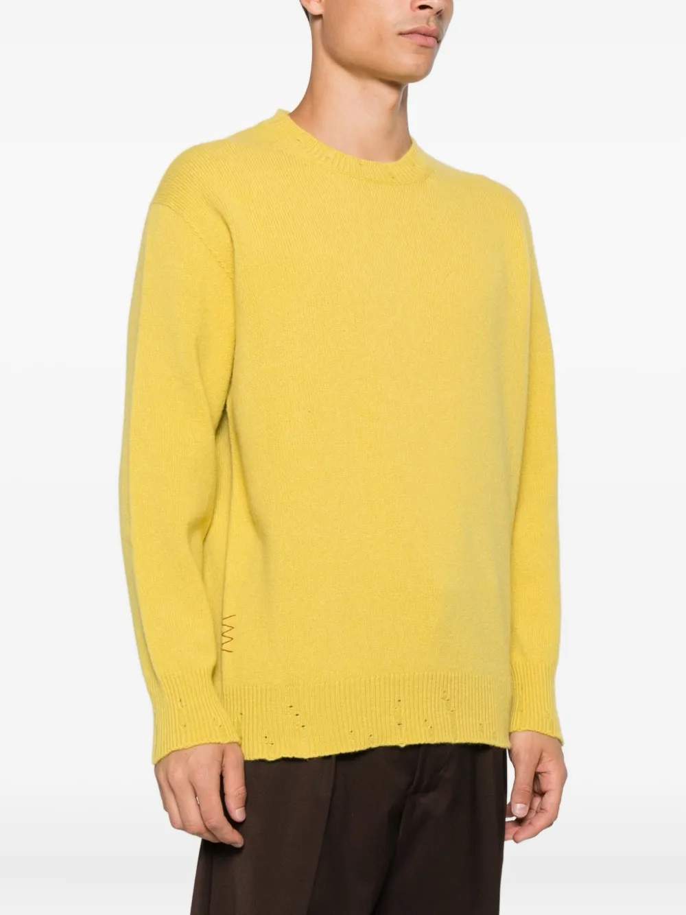  Amaranto Ribbed-trim Sweater - Yellow 