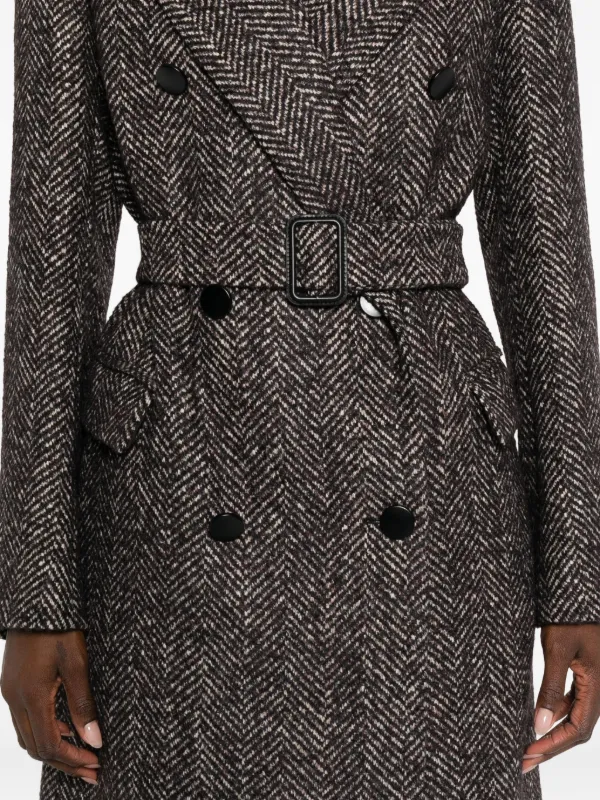 TAGLIATORE ダブルブレスト ヘリンボーンコート Tagliatore ヘリンボーン ダブルコート | グレー | FARFETCH JP