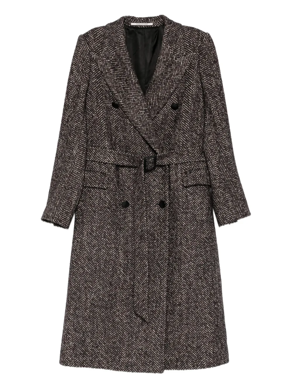 Tagliatore herringbone belted double-breasted coat | Grey | Image 1