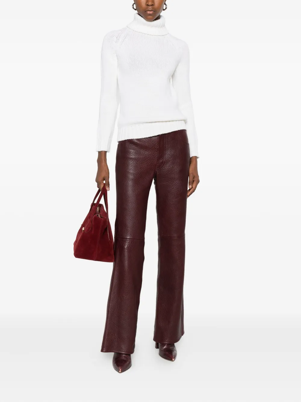 Base Wool Turtle-neck Jumper In White