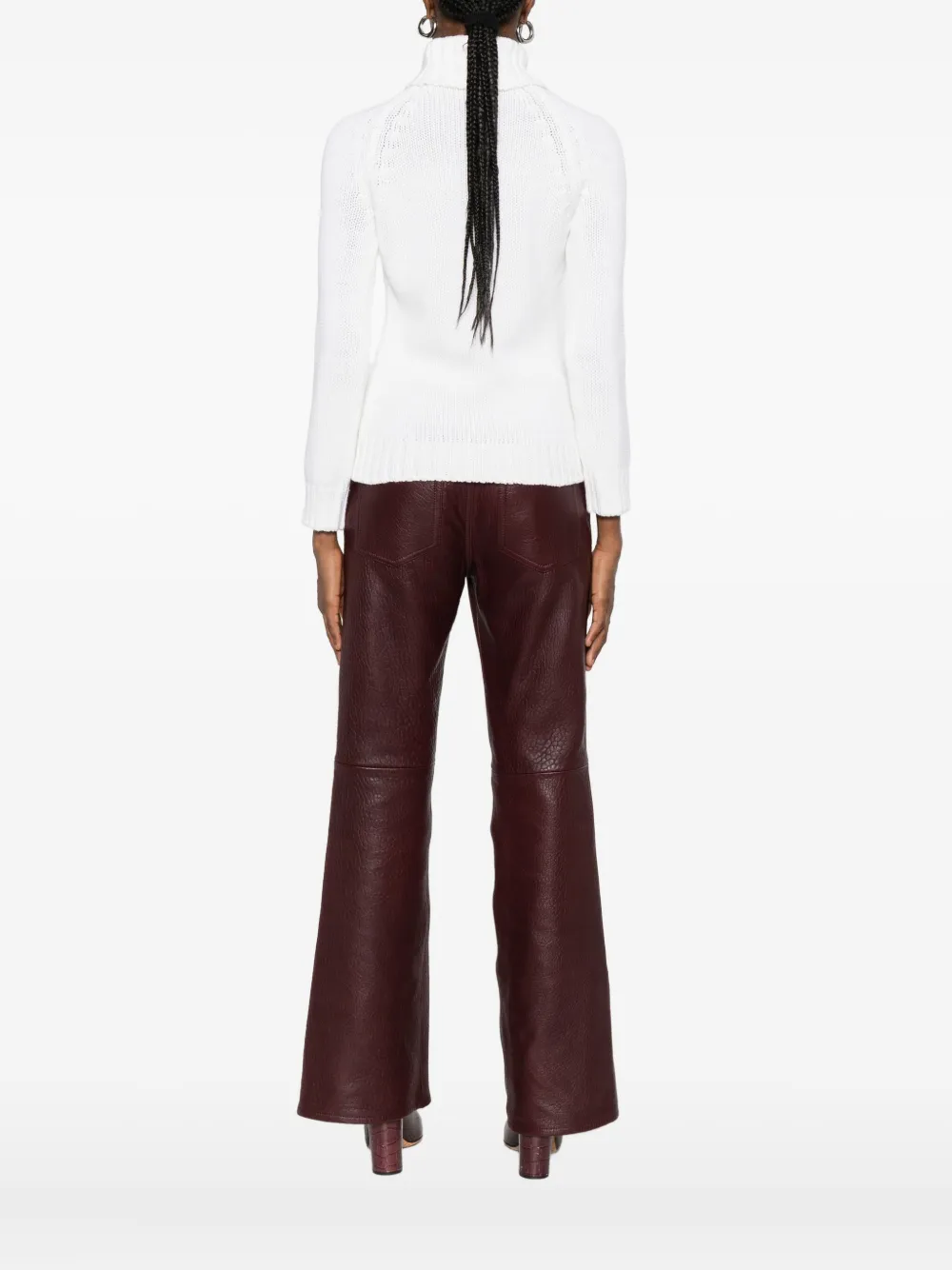 Base Wool Turtle-neck Jumper In White